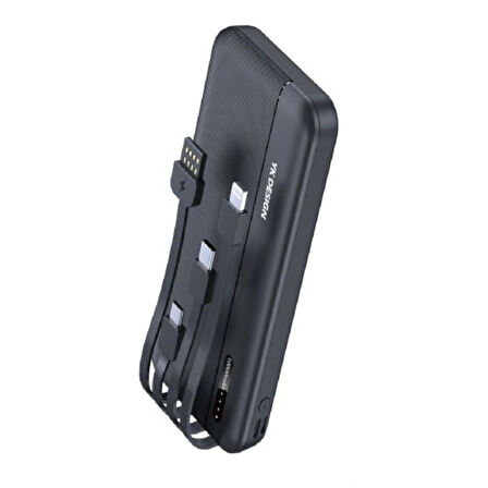 BUFFER® 1000 mAh Micro Type-C USB Lightning 4 Kablolu Hızlı Kablosuz Şarj Powerbank
