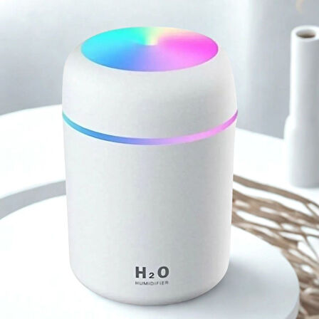 BUFFER® Usb Rengarenk Işıklı 300 ml Ulrasonik Hava Nemlendirici Buhar Makinesi Ve Hava Aroma Difüzör