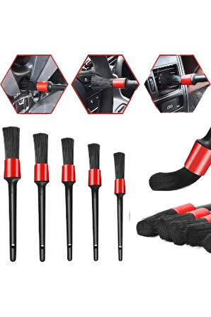 Petinka® 5’li Çok Amaçlı Araç İçi ve Dış Yüzey Temizlik & Detaylandırma Fırça Seti