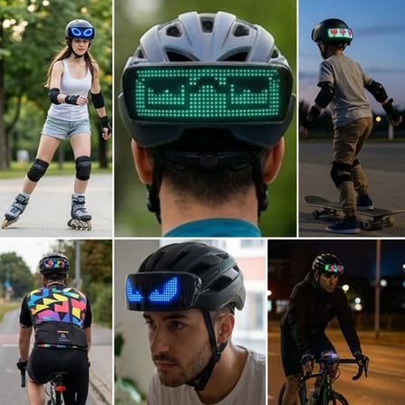 BUFFER® 15 Farklı Model Işıklı LED Kask Ekranı, Parlayan Dekoratif Kask Paneli, LED Kask Aksesuarı v