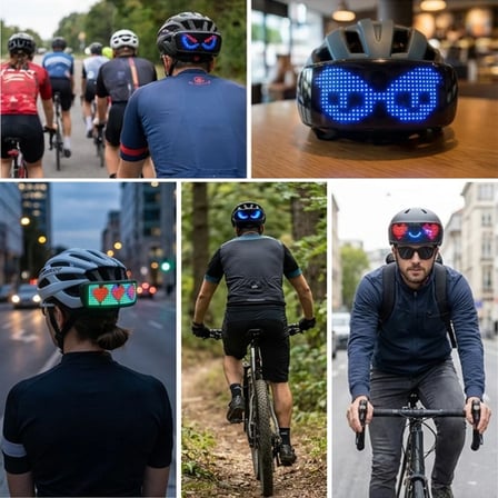 BUFFER® 15 Farklı Model Işıklı LED Kask Ekranı, Parlayan Dekoratif Kask Paneli, LED Kask Aksesuarı v