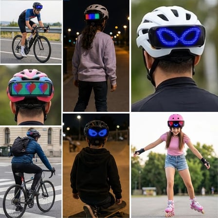 BUFFER® 15 Farklı Model Işıklı LED Kask Ekranı, Parlayan Dekoratif Kask Paneli, LED Kask Aksesuarı v