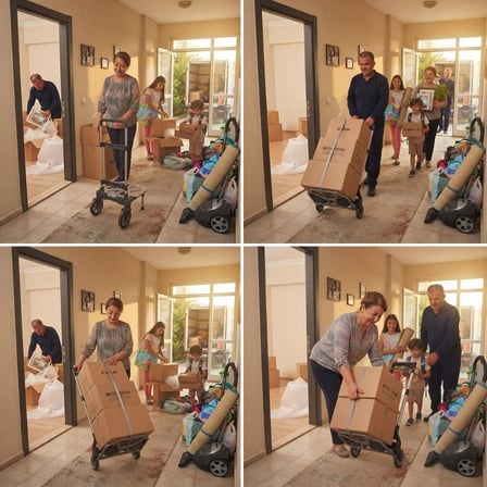 BUFFER® Katlanabilir Yük Taşıma Arabası, 2 Tekerlekli 75 Kg Kapasiteli Portatif Eşya ve Koli Taşıma 