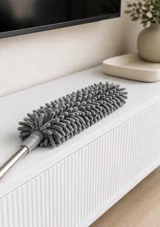 210cm Teleskopik 3 Farklı Başlıklı Mikrofiber Toz Alma Temizlik Seti  