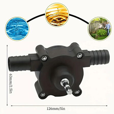 BUFFER® Kendiliğinden Emişli Dayanıklı Plastik Yaplı Matkap Su,Yağ Sıvı Pompası