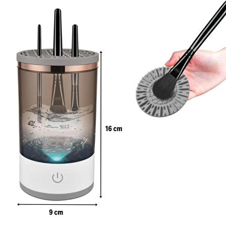 BUFFER® USB Şarjlı Makyaj Fırçası Temizleyici Aparat Hızlı Kurutmalı, Çok Yönlü Fırça Temizleyici