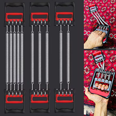 BUFFER® Göğüs Genişletme ve Kuvvet Egzersiz Aleti – 5 Yaylı 5 Kademeli Ayarlanabilir Fitness ve Kuvv