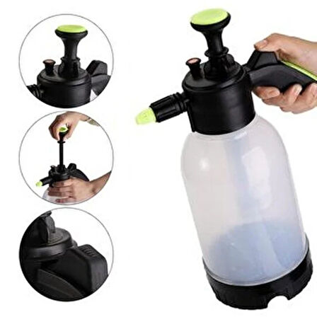 BUFFER® 2 Başlıklı Oto Köpük, Su Püskürtme ve Bitki Bakım Sulama Aleti Oto Yıkama Spreyi 2 Litre