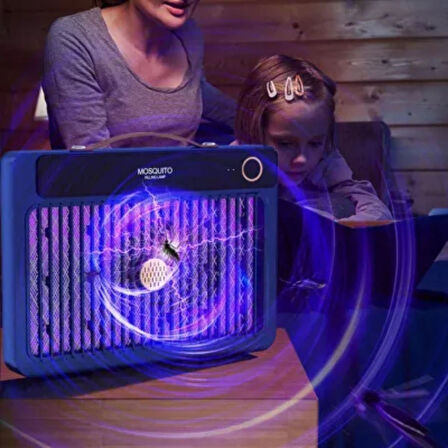 BUFFER® 4000mAh Şarj Edilebilir Kablosuz 3000V Yüksek Güçlü Elektrikli Sivrisinek Öldürücü Sivrisine