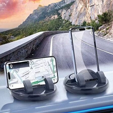 BUFFER® Numaratörlü Güçlü Yapışkanlı 360 Derece Dönebilen Su Geçirmez Araç İçi Telefon Tutucu Plasti