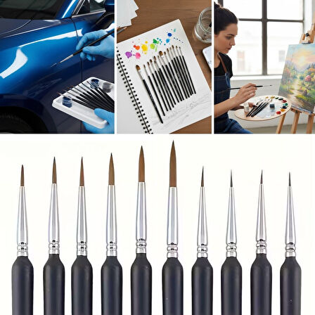 BUFFER®10 Adet Hobi ve Araba Rötüş Fırça Seti – İnce Detay Boyama, Model Yapımı ve Araç Çizik Giderm