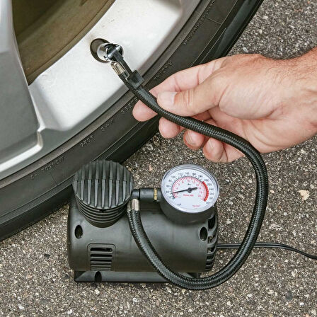 BUFFER® 300 PSI Güçlü Taşınabilir Hava Kompresörü–Araba, Motosiklet, Bisiklet ve Top Şişirme İçin El