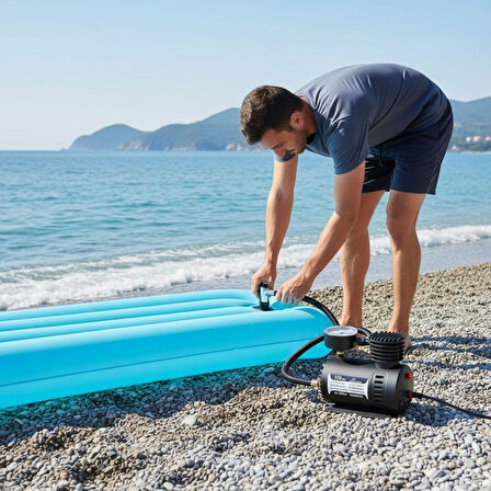 BUFFER® 300 PSI Güçlü Taşınabilir Hava Kompresörü–Araba, Motosiklet, Bisiklet ve Top Şişirme İçin El