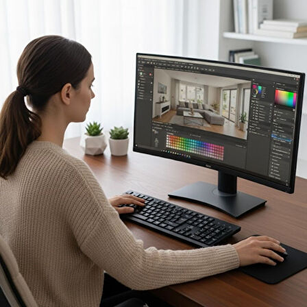 BUFFER® Kablosuz Q Klavye Mouse Seti Rahat Yazım, Sessiz Tuşlar, Ofis ve Ev Kullanımına Uygun Set YK