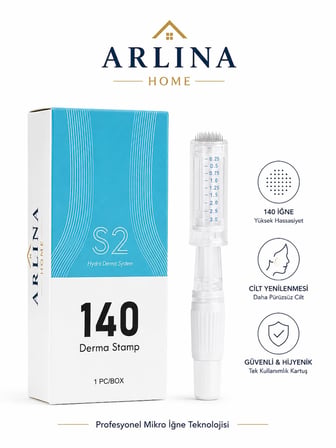140 Iğneli Serum Hazneli Dermaroller – 0-3 mm Ayarlı Dermaroller Mikro Iğneli Saç, Cilt ve Vücut Bakım Aparatı