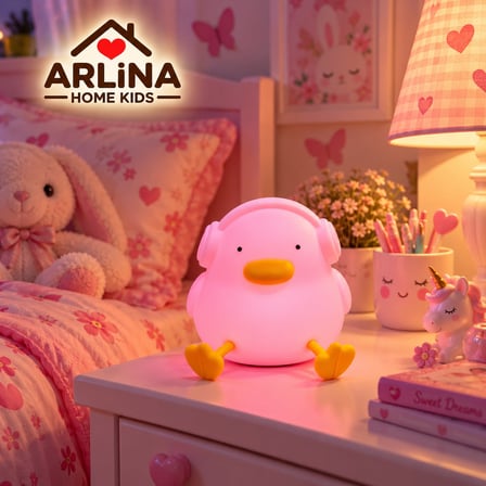  Sevimli Ördek Gece Lambası RGB Renk Değiştiren Dokunmatik Silikon Bebek Çocuk Odası Şarjlı LED