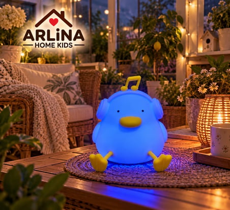  Sevimli Ördek Gece Lambası RGB Renk Değiştiren Dokunmatik Silikon Bebek Çocuk Odası Şarjlı LED