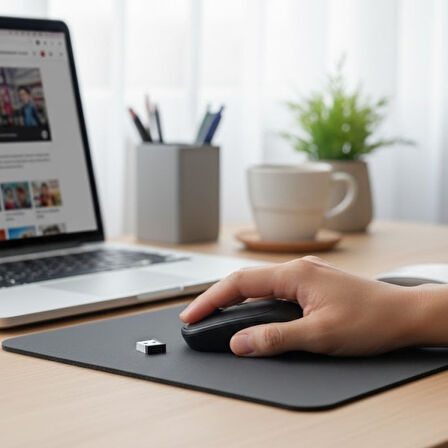 BUFFER® Siyah Renkli Ergonomik Sessiz Kablosuz Mouse – USB Alıcılı, Ofis ve Oyun İçin Konforlu Bilgi