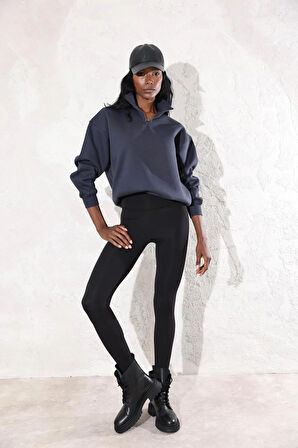 Antrasit Fermuarlı Sweatshirt 3803