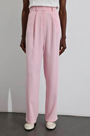 Pembe Krep Palazzo Pantolon 1506