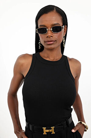 Siyah Halter Yaka Atlet 23067