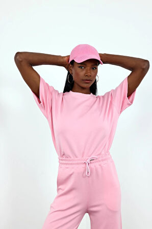 Pembe Basic Tshirt Eşofman Takım 251028