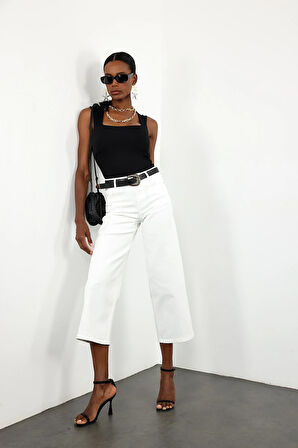 Beyaz Culotte Jean 