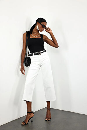 Beyaz Culotte Jean 
