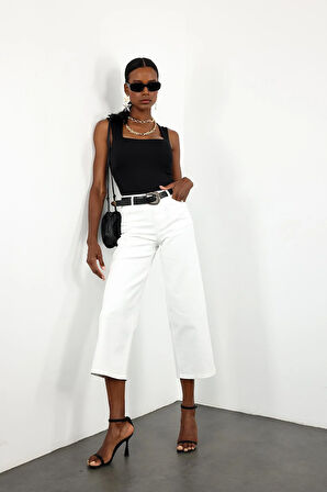 Beyaz Culotte Jean 