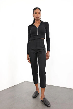 Siyah Flatolu Pantolon 5113