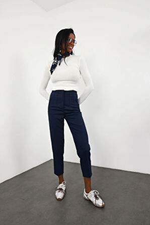 Lacivert Flatolu Pantolon 5113