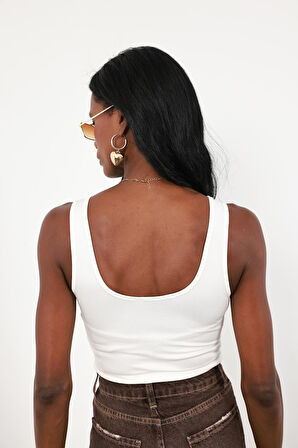 Beyaz Askılı Basic Bodysuit 60265