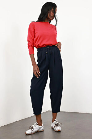 Kırmızı Bisiklet Yaka Lyocell İplik Triko 