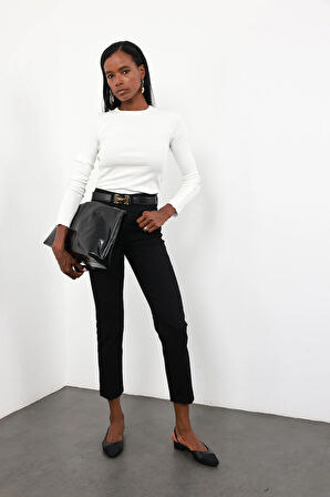 Siyah Yüksek Bel Boyfit Jean 