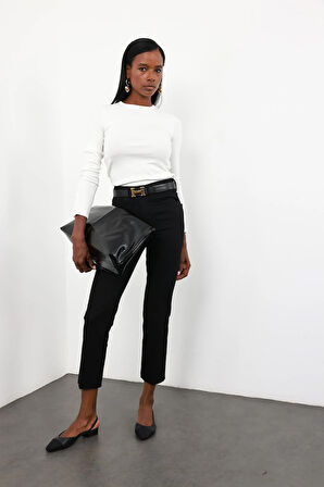 Siyah Yüksek Bel Boyfit Jean 