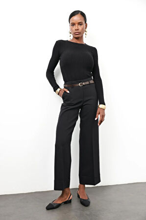 Siyah Fitilli Basic Triko 231164