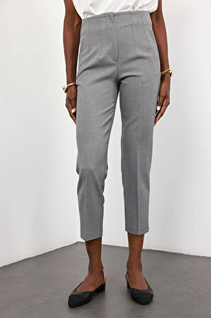 Gri Melanj Flatolu Pantolon 5113