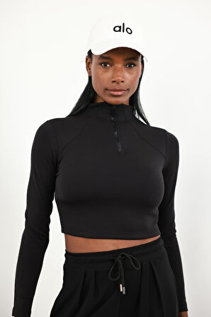 Siyah Dik Yaka Fermuarlı Body 4205