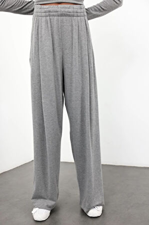 Gri Yüksek Bel Salaş Eşofman 0155