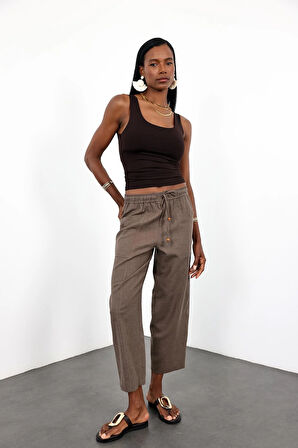 Kahverengi Sıfır Kol Jarse Atlet 015