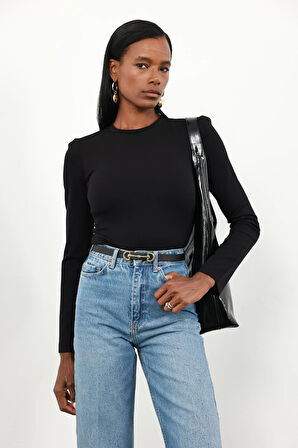 Siyah Vatkalı Bodysuit 71768