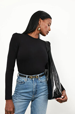 Siyah Vatkalı Bodysuit 71768