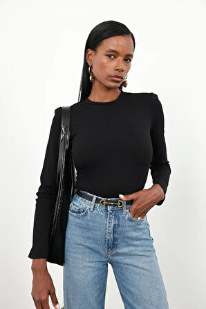 Siyah Vatkalı Bodysuit 71768