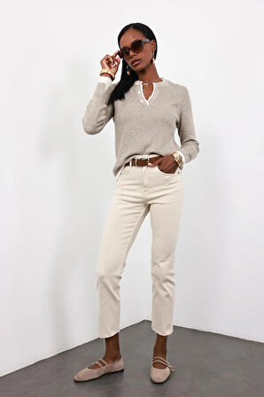 Vizon Çift Yakalı Düğmeli Triko 1074