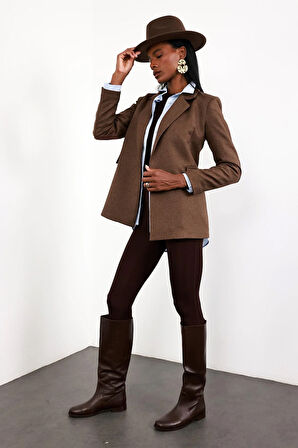 Kahverengi Binici Blazer Ceket 130989