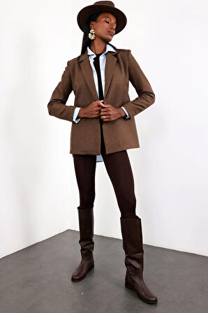 Kahverengi Binici Blazer Ceket 130989