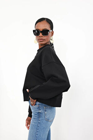 Siyah Basic Sweatshirt 