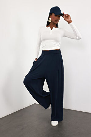 Lacivert Yüksek Bel Salaş Eşofman 0155