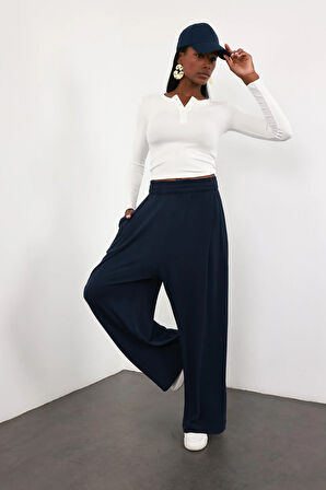 Lacivert Yüksek Bel Salaş Eşofman 0155