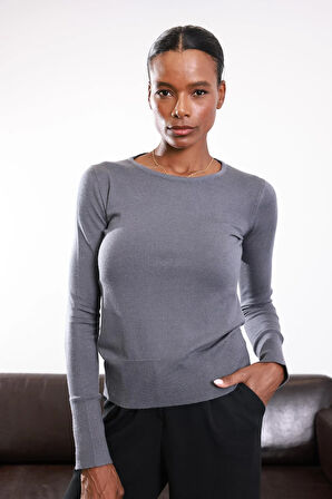 Füme Core-Spun İplikli Basic Klasik Triko 1147